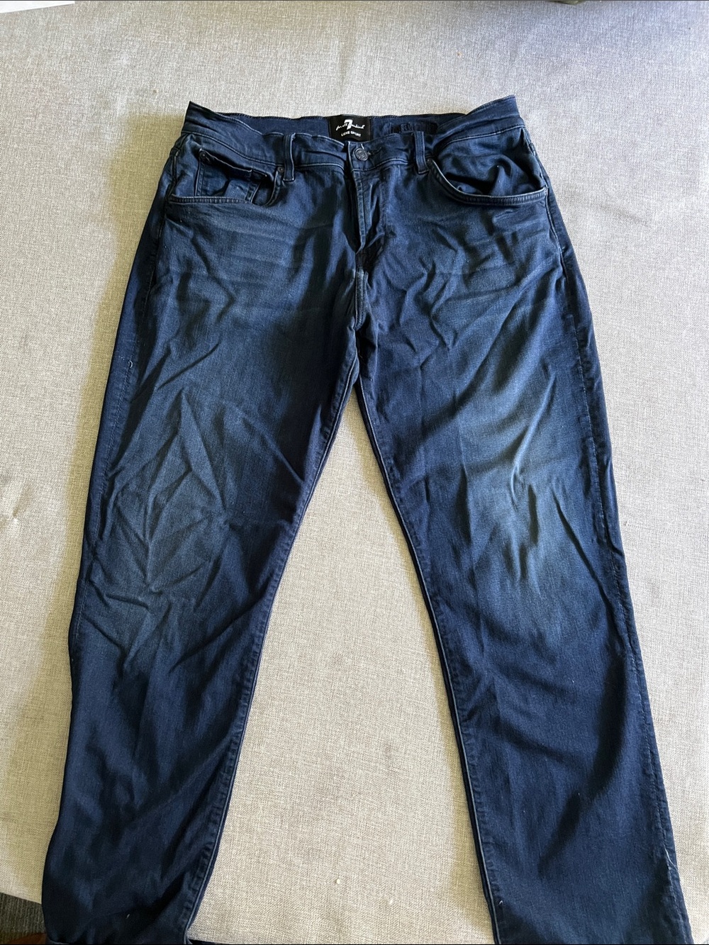 7 For All Mankind Slim Straight Jeans in Dark Navy